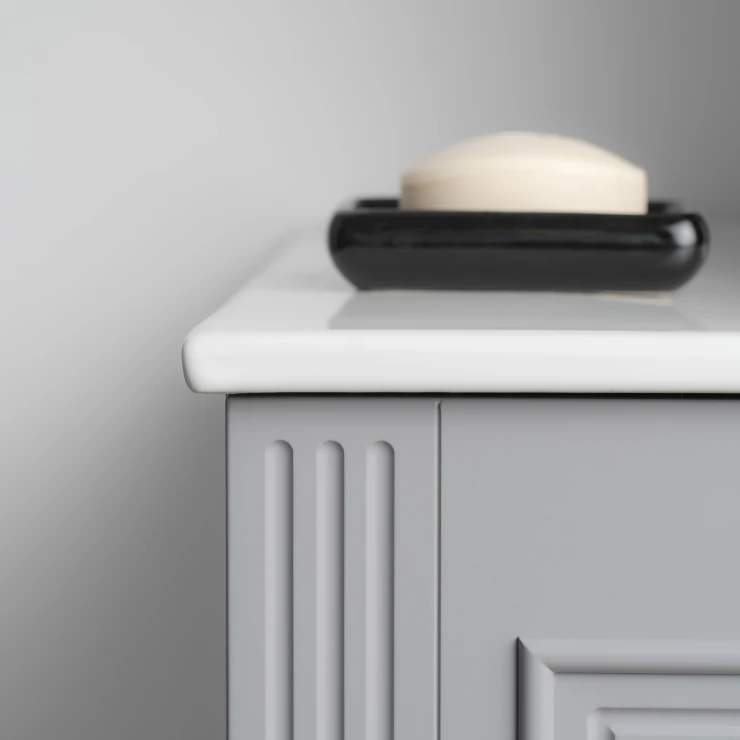 Servantskap Wellington Mørkgrå Matt 60 cm med Handfat Hvit Blank