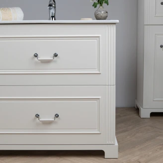Servantskap Wellington Hvit Matt 80 cm med Handfat Hvit Blank