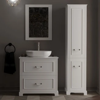Servantskap Wellington Hvit Matt 80 cm med Benkeplate Hvit Matt