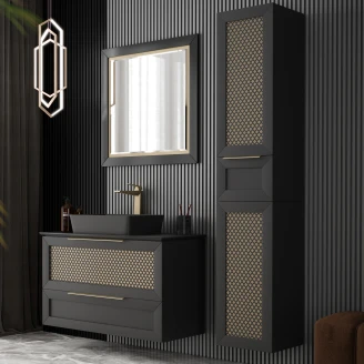 Speil Elan Svart Matt 100x80 cm