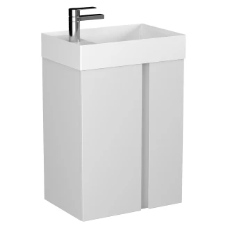 Servantskap <strong>Brio</strong>  Lysgrå Matt 49 cm med Handfat Hvit Blank