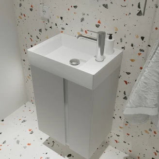 Servantskap <strong>Brio</strong>  Lysgrå Matt 49 cm med Handfat Hvit Blank