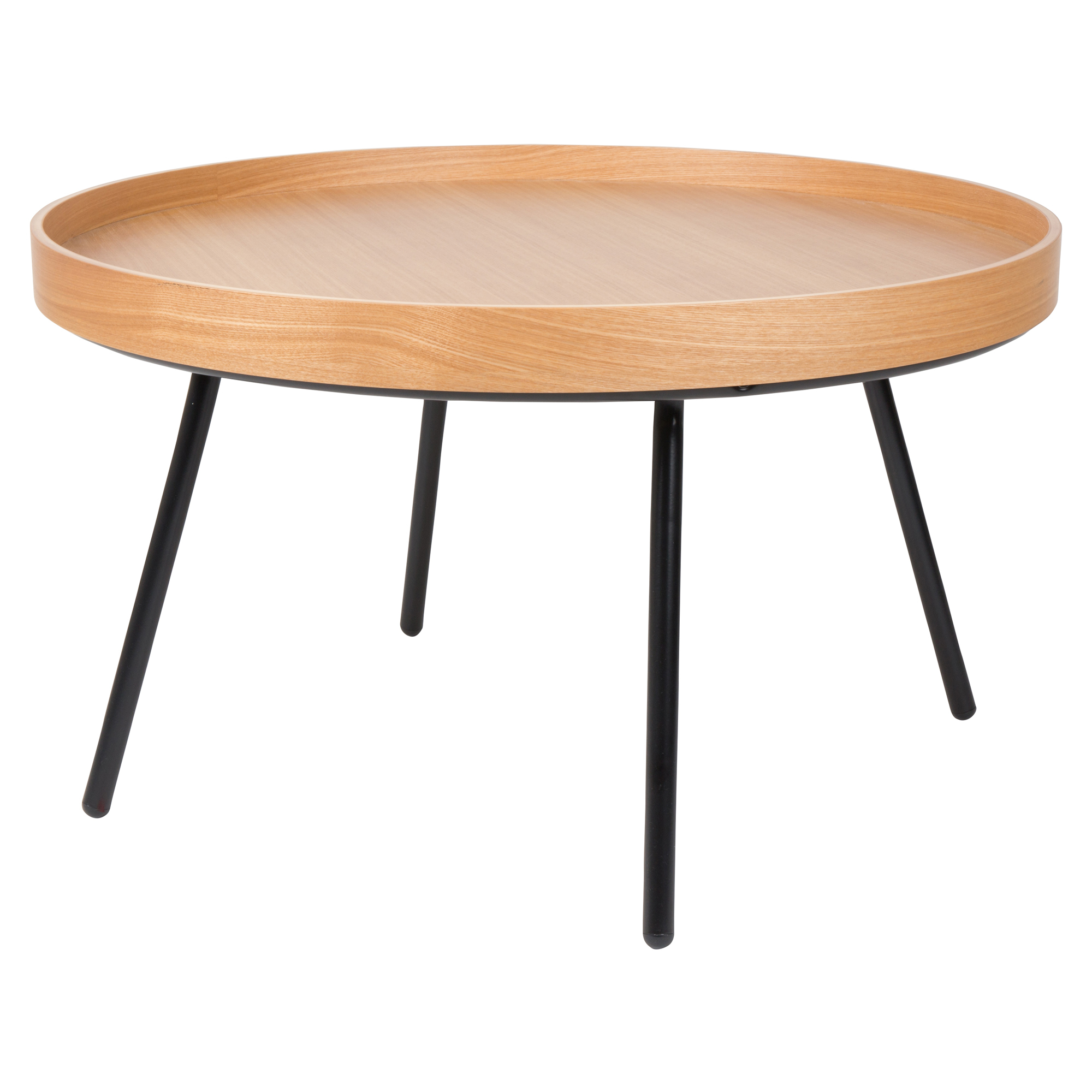 Zuiver Sofabord Oak Beta Tre, Svart Ø78 cm