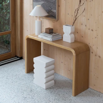 Zuiver Sidebord Kurver Shiny Beige 21x30 cm