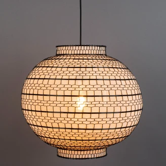 Dutchbone Hengende Lampe Ø50 cm <strong>Ming</strong>  Hvit, Svart