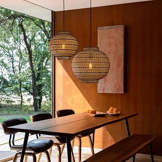 Dutchbone Hengende Lampe Ø50 cm <strong>Ming</strong>  Hvit, Svart