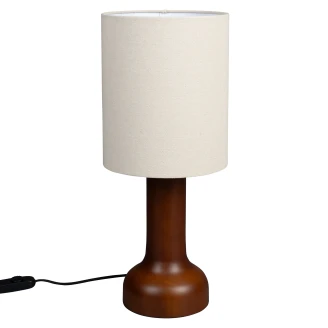 Dutchbone Bordlampe Jones Valnøtt, Beige