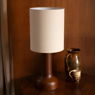 Dutchbone Bordlampe Jones Valnøtt, Beige
