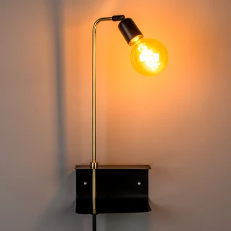 Dutchbone Vegglampe <strong>Shaw</strong>  Svart