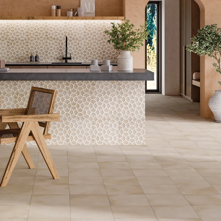 Dekor Veggflis Oldtown Beige Deco Matt Relieff 33x33 cm
