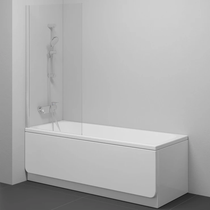 Badekarvegg Celsia Krom Blank 6 mm 80x140 cm
