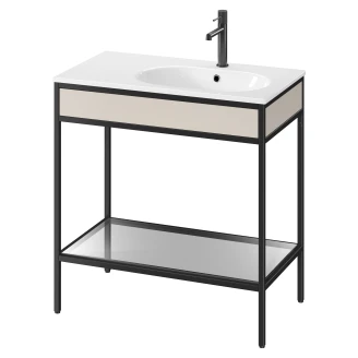 Servantskap <strong>Balans</strong>  80 cm med Glashylla & Beige Panel