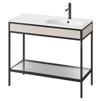 Servantskap <strong>Balans</strong>  100 cm med Glashylla & Beige Panel