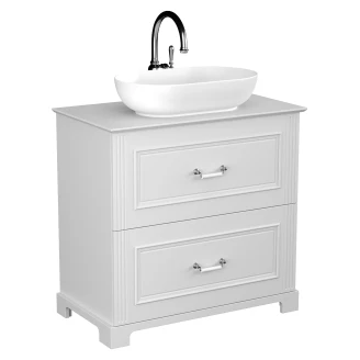 Underskab Wellington Hvid Mat 80 cm med Bordplade & Vask Hvid