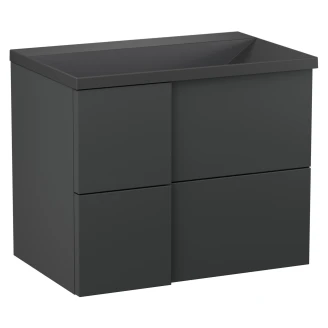 Servantskap <strong>Esquina</strong>  Svart Matt 70 cm med Handfat Svart Matt