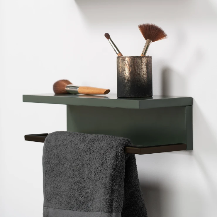 Baderomshylle/Håndkleholder Evolv Grønn Matt 40 cm