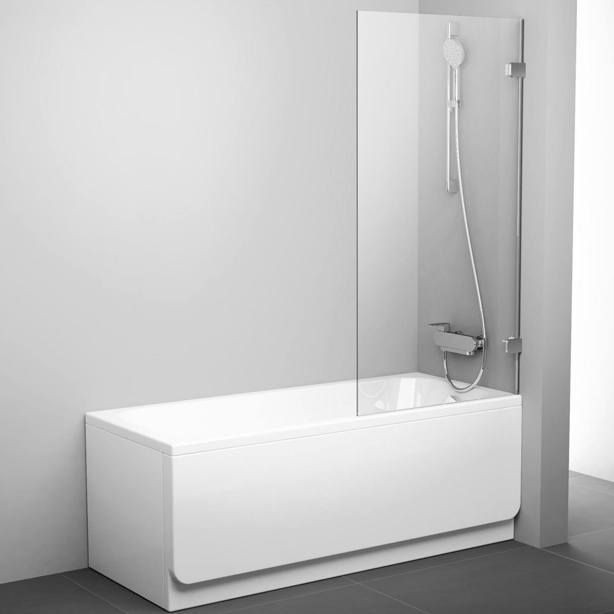Badekarvegg Brillix Krom Blank 8 mm 80x150 cm
