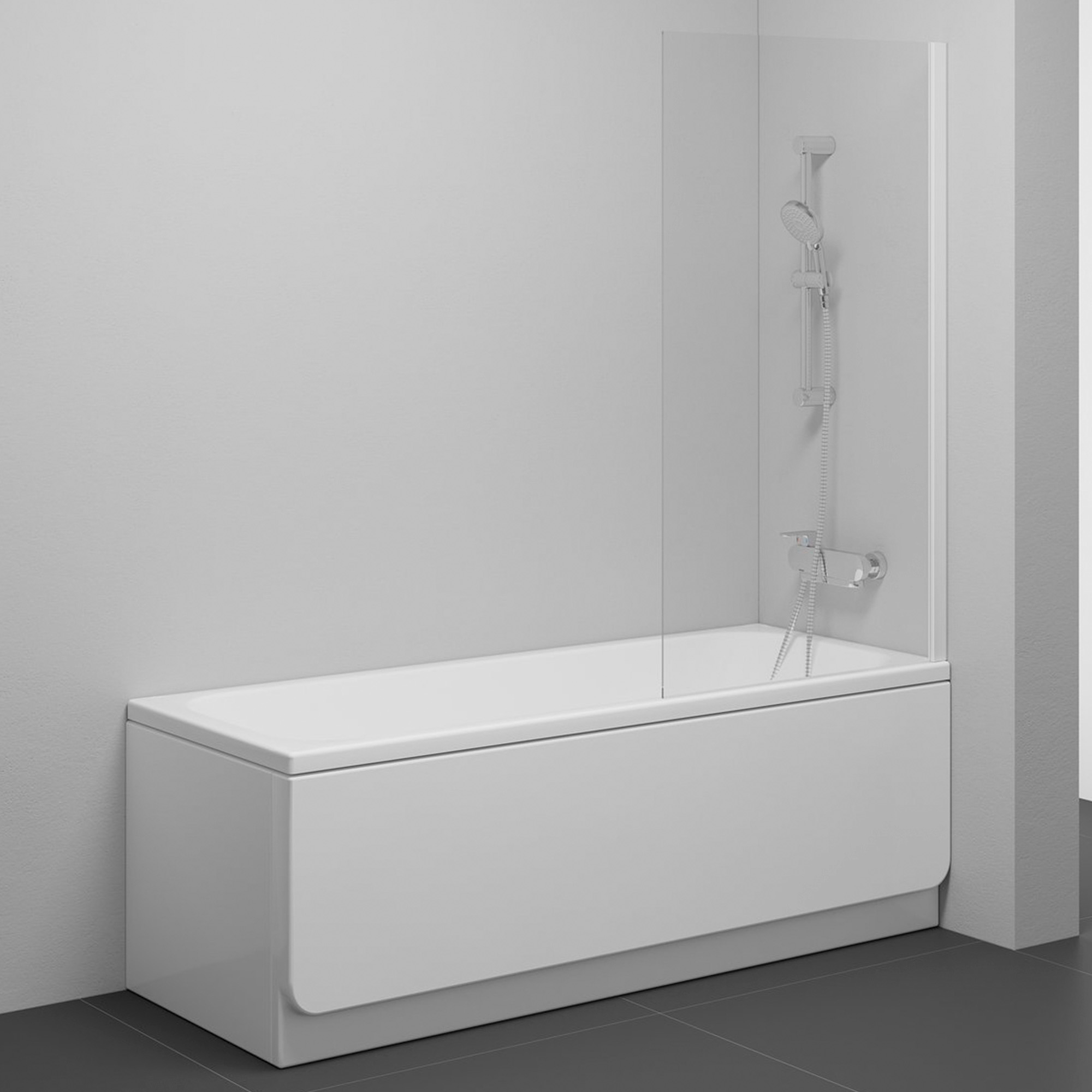 Badekarvegg Celsia Hvit Matt 6 mm 80x140 cm