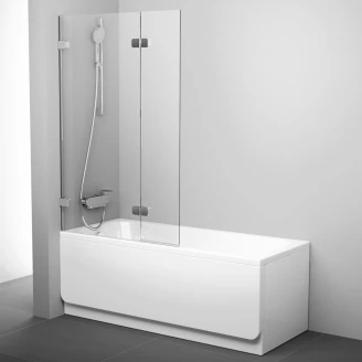 Badekarvegg <strong>Vetro</strong>  Krom Blank 100x150 cm Venstre