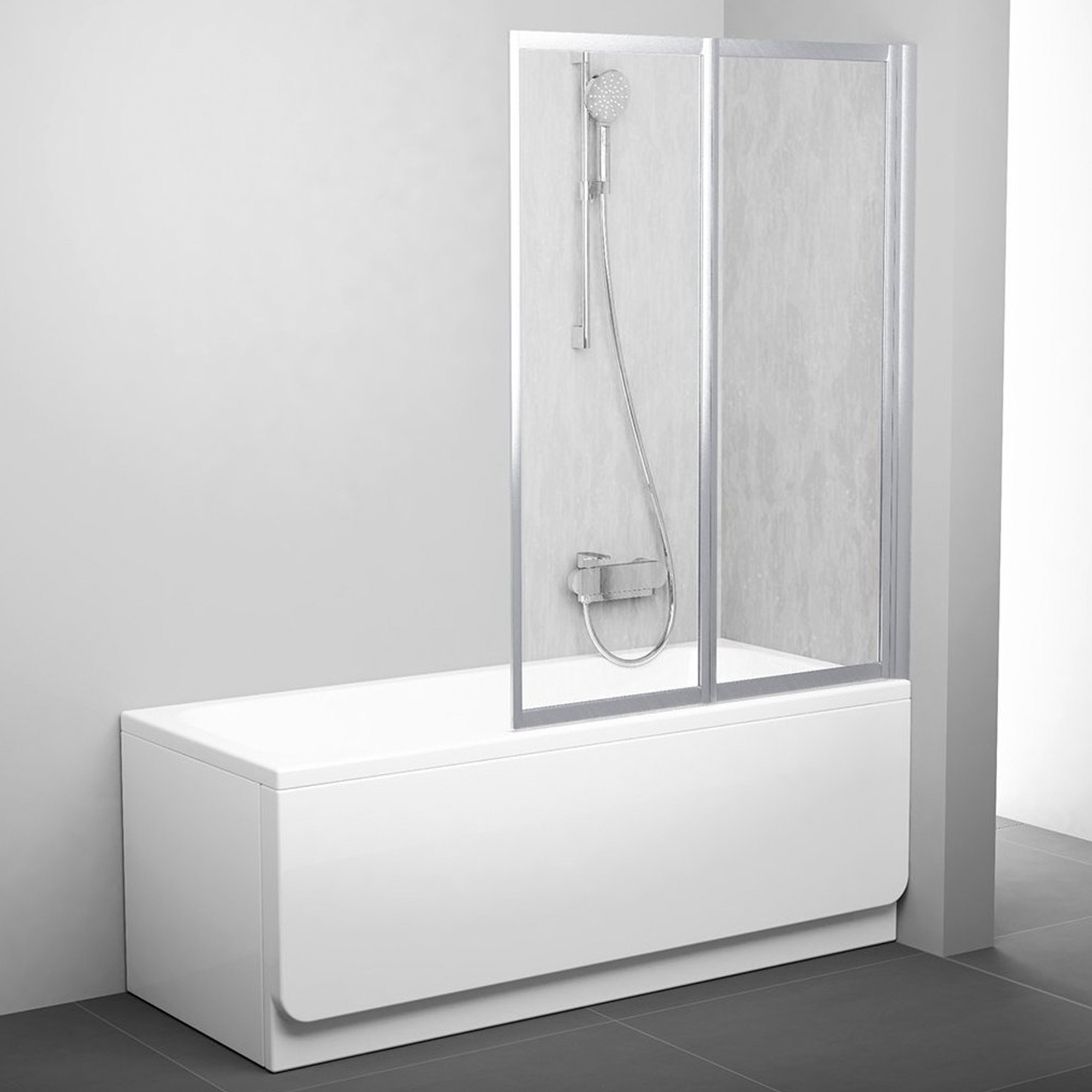 Badekarvegg Reflecta Krom Matt 3 mm 105x140 cm Regn