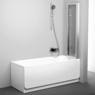 Badekarvegg Lucentia Krom Matt 3 mm 115x140 cm Regn