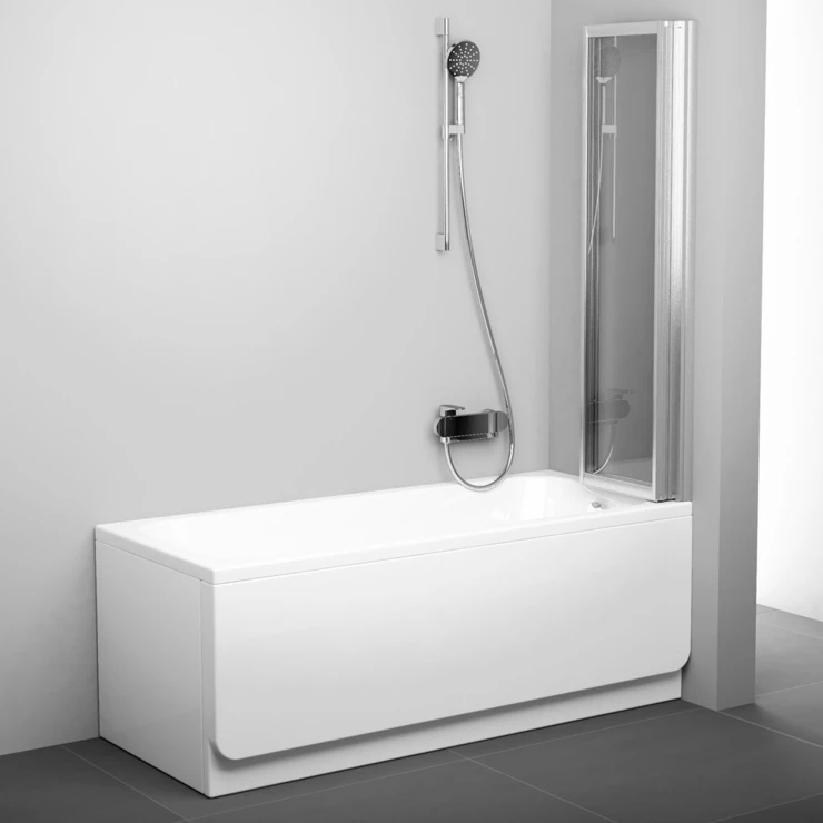 Badekarvegg Lucentia Krom Matt 3 mm 130x140 cm Druva