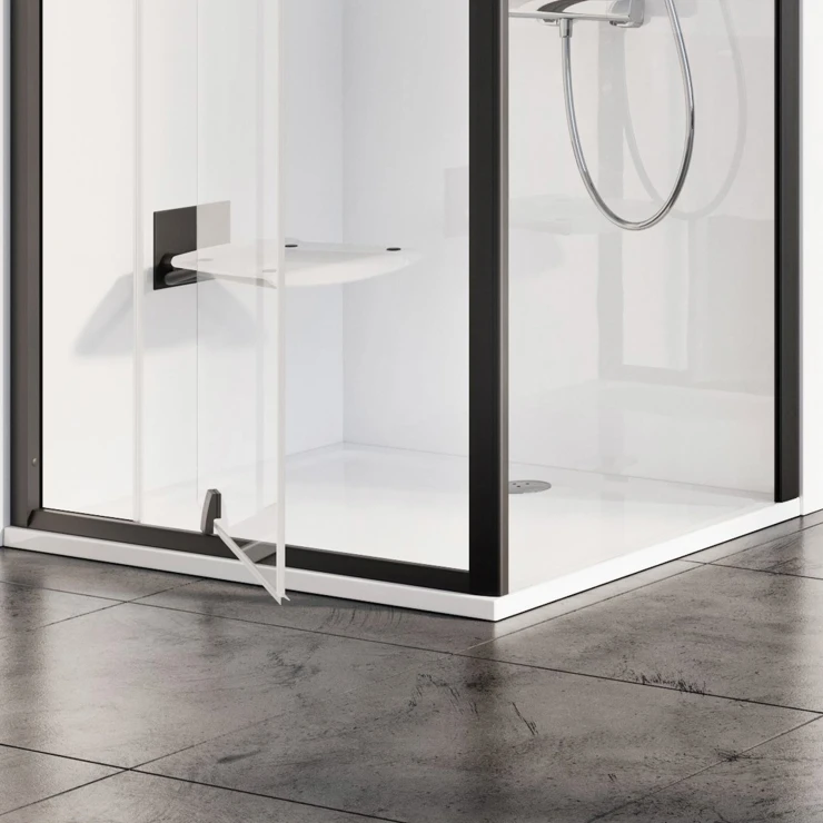 Ravak Dusjkar Gigant Pro Flat 100x80 Rektangulær Hvit Blank Venstre