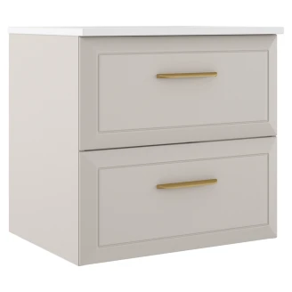 Servantskap Gold <strong>Tandem</strong>  Beige Matt 60 cm med Servant Hvit Blank