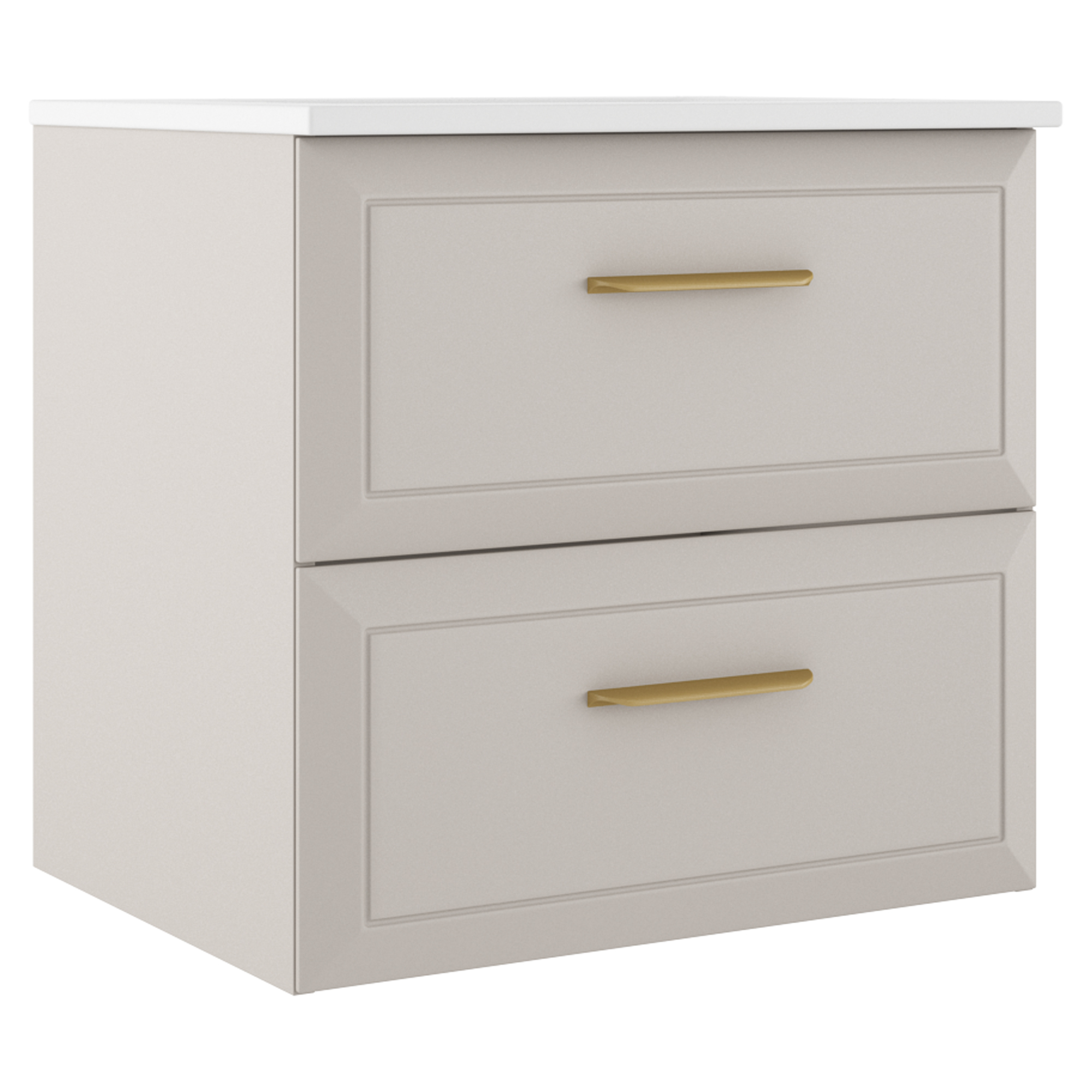 Servantskap Gold Tandem Beige Matt 60 cm med Servant Hvit Blank