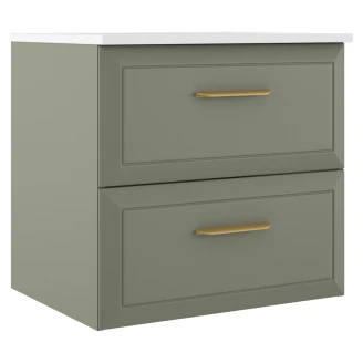 Servantskap Gold <strong>Tandem</strong>  Grønn Matt 60 cm med Servant Hvit Blank