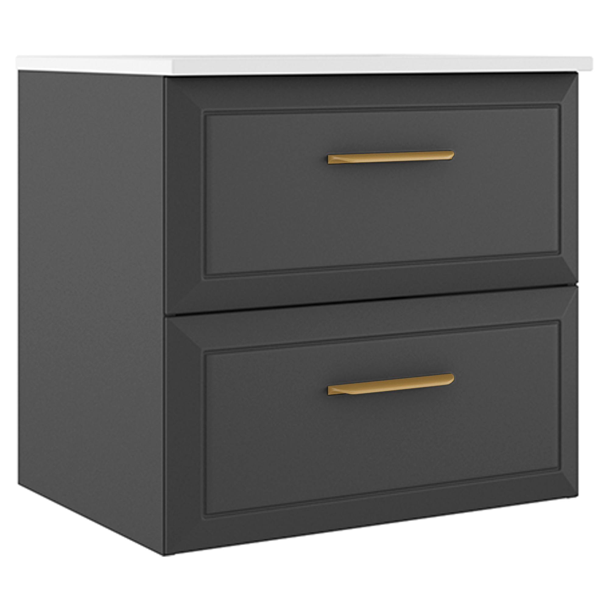 Servantskap Gold Tandem Mørkgrå Matt 60 cm med Servant Hvit Blank