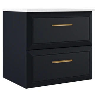 Servantskap Gold <strong>Tandem</strong>  Mørkblå Matt 60 cm med Servant Hvit Blank