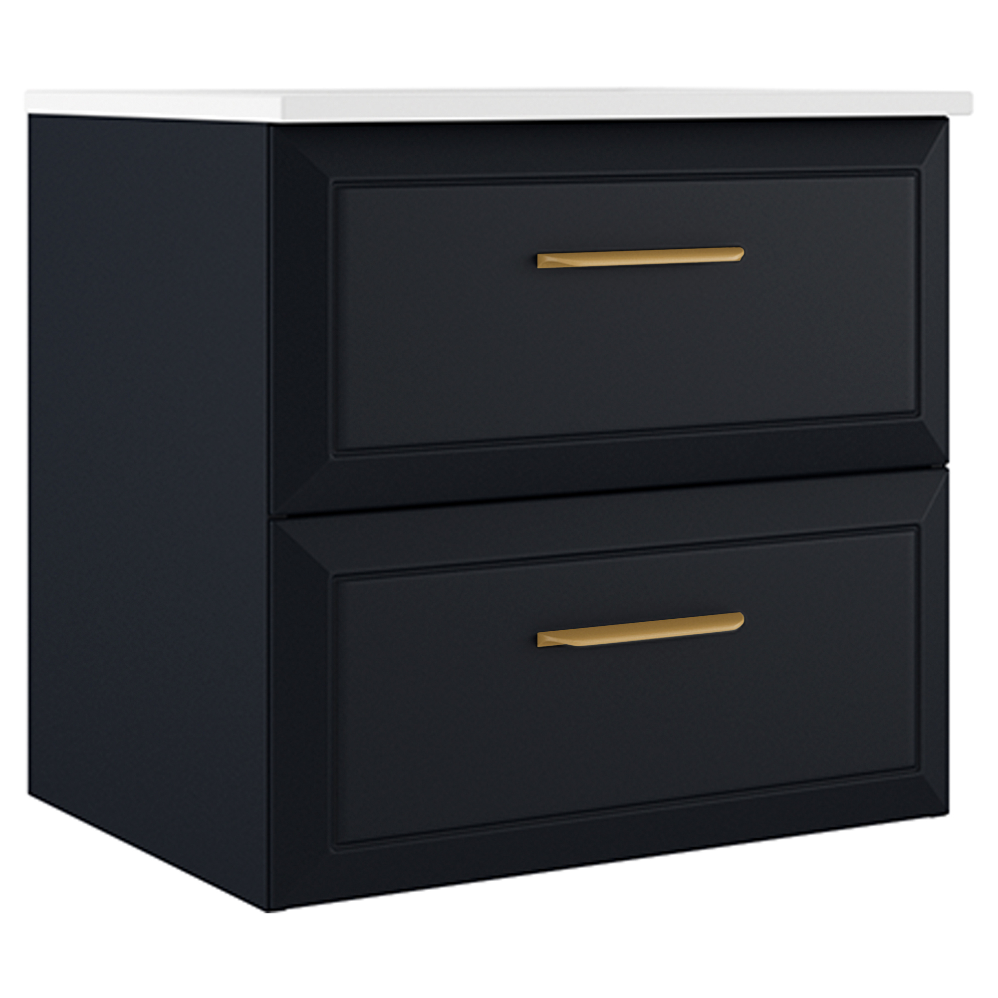 Servantskap Gold Tandem Mørkblå Matt 60 cm med Servant Hvit Blank