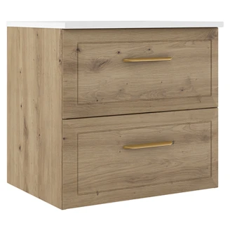 Servantskap Gold <strong>Tandem</strong>  Eik Matt 60 cm med Servant Hvit Blank