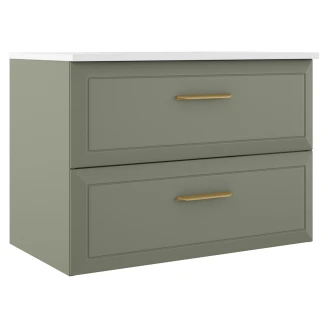 Servantskap Gold <strong>Tandem</strong>  Grønn Matt 80 cm med Servant Hvit Blank