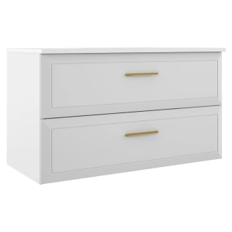 Servantskap Gold <strong>Tandem</strong>  Hvit Matt 100 cm med Servant Hvit Blank