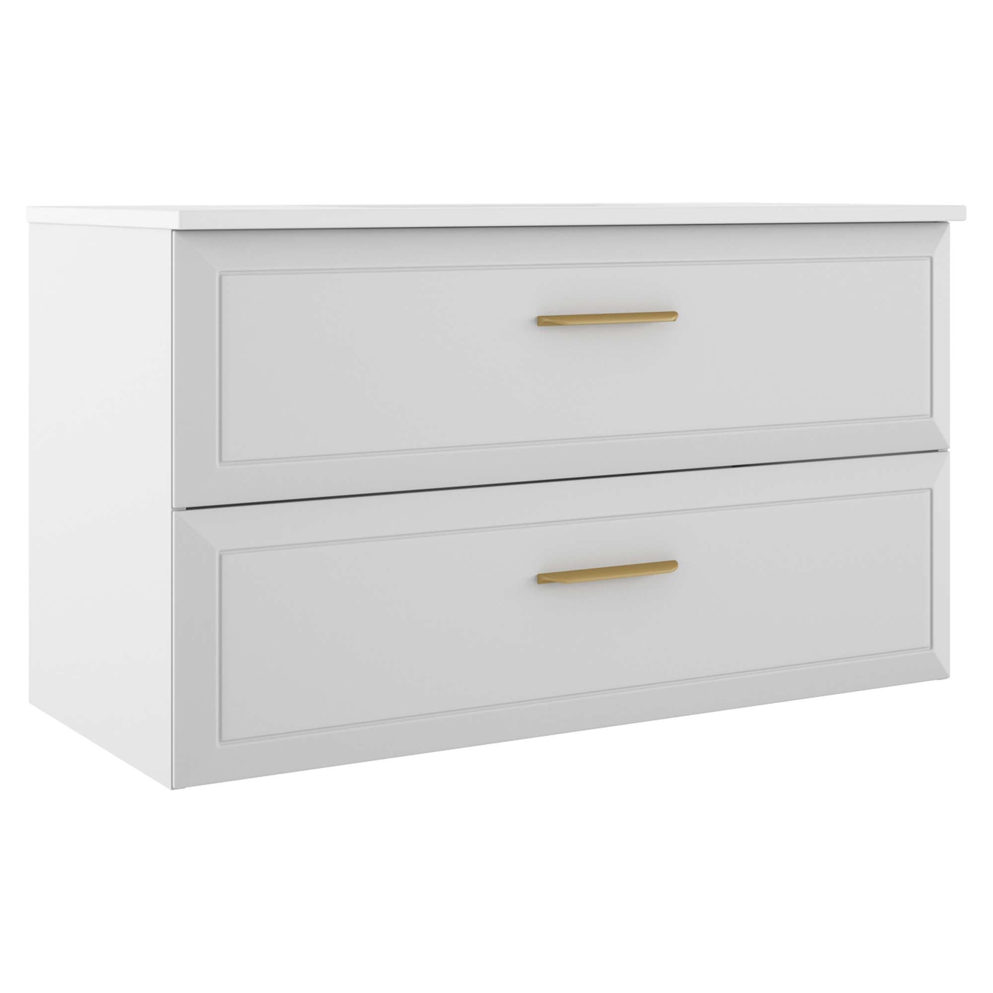 Servantskap Gold Tandem Hvit Matt 100 cm med Servant Hvit Blank