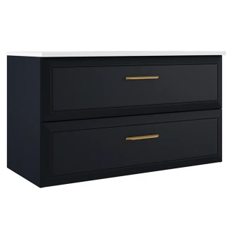 Servantskap Gold <strong>Tandem</strong>  Mørkblå Matt 100 cm med Servant Hvit Blank