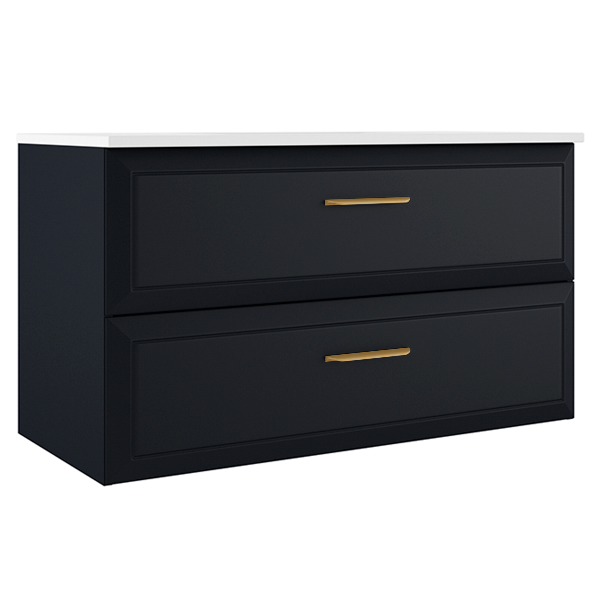 Servantskap Gold Tandem Mørkblå Matt 100 cm med Servant Hvit Blank