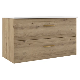 Servantskap Gold <strong>Tandem</strong>  Eik Matt 100 cm med Servant Hvit Blank