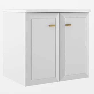 Servantskap Gold <strong>Tandem</strong>  Hvit Matt 60 cm med To Dører med Servant Hvit Blank