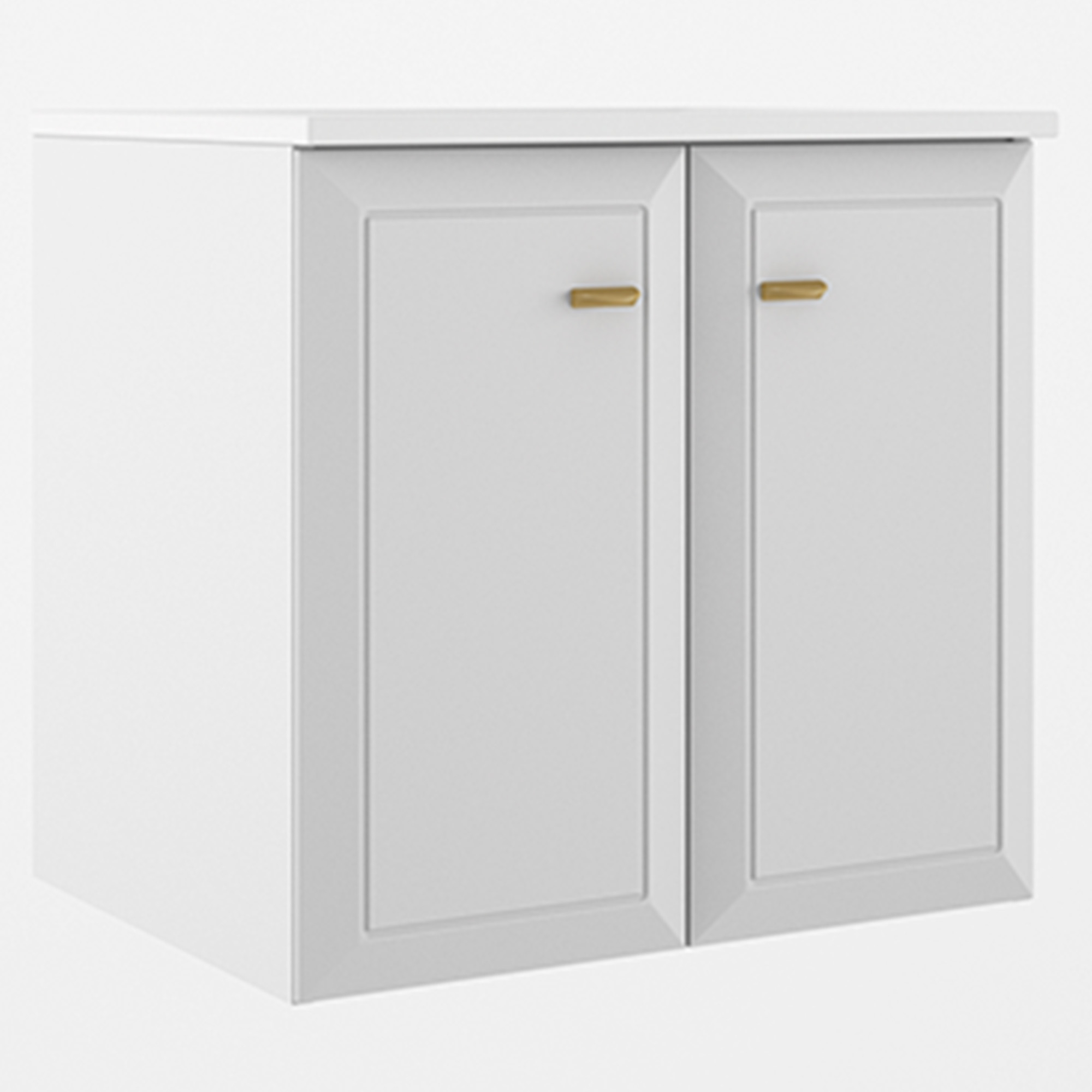 Servantskap Gold Tandem Hvit Matt 60 cm med To Dører med Servant Hvit Blank