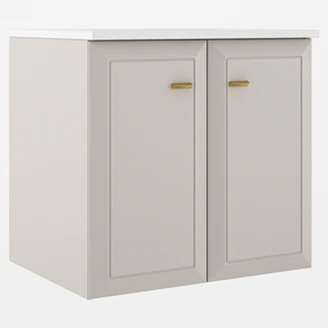 Servantskap Gold <strong>Tandem</strong>  Beige Matt 60 cm med To Dører med Servant Hvit Blank