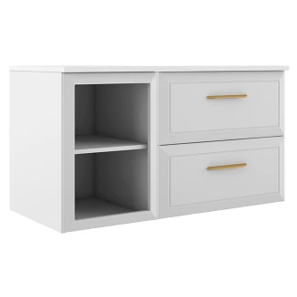 Servantskap Gold <strong>Tandem</strong>  Hvit Matt 40+60 cm med Servant Hvit Blank