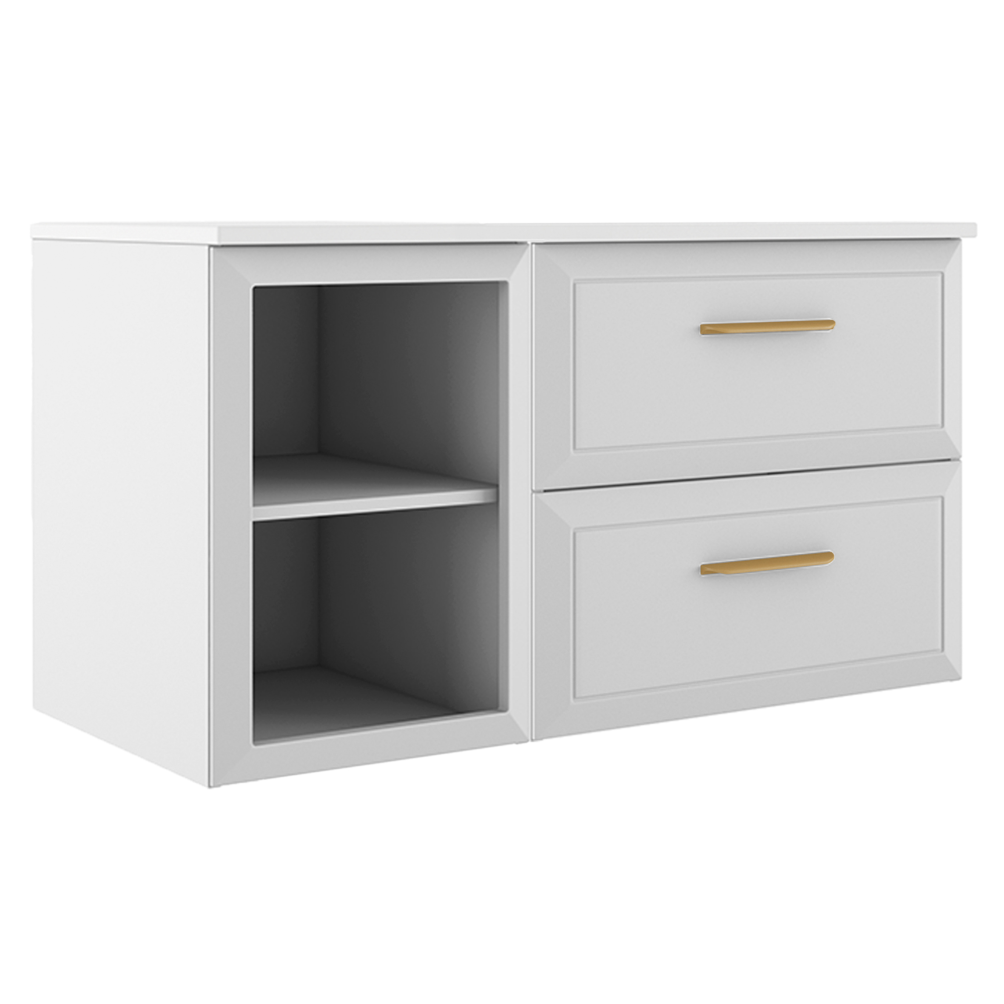 Servantskap Gold Tandem Hvit Matt 40+60 cm med Servant Hvit Blank