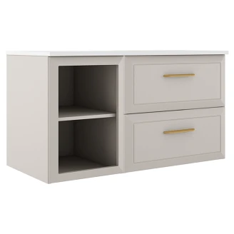 Servantskap Gold <strong>Tandem</strong>  Beige Matt 40+60 cm med Servant Hvit Blank