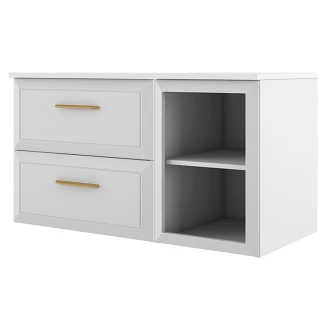 Servantskap Gold <strong>Tandem</strong>  Hvit Matt 60+40 cm med Servant Hvit Blank