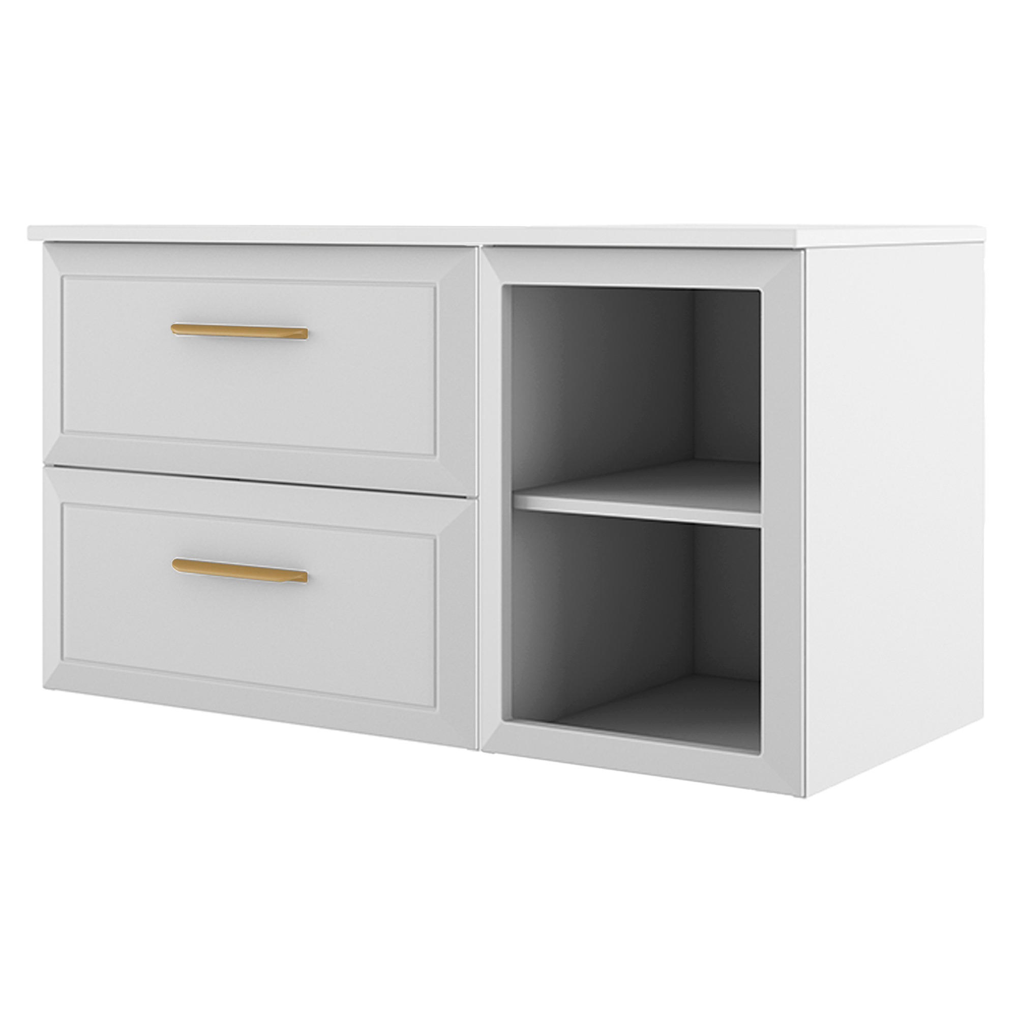 Servantskap Gold Tandem Hvit Matt 60+40 cm med Servant Hvit Blank