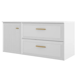 Servantskap Gold <strong>Tandem</strong>  Hvit Matt 40+80 cm med Servant Hvit Blank