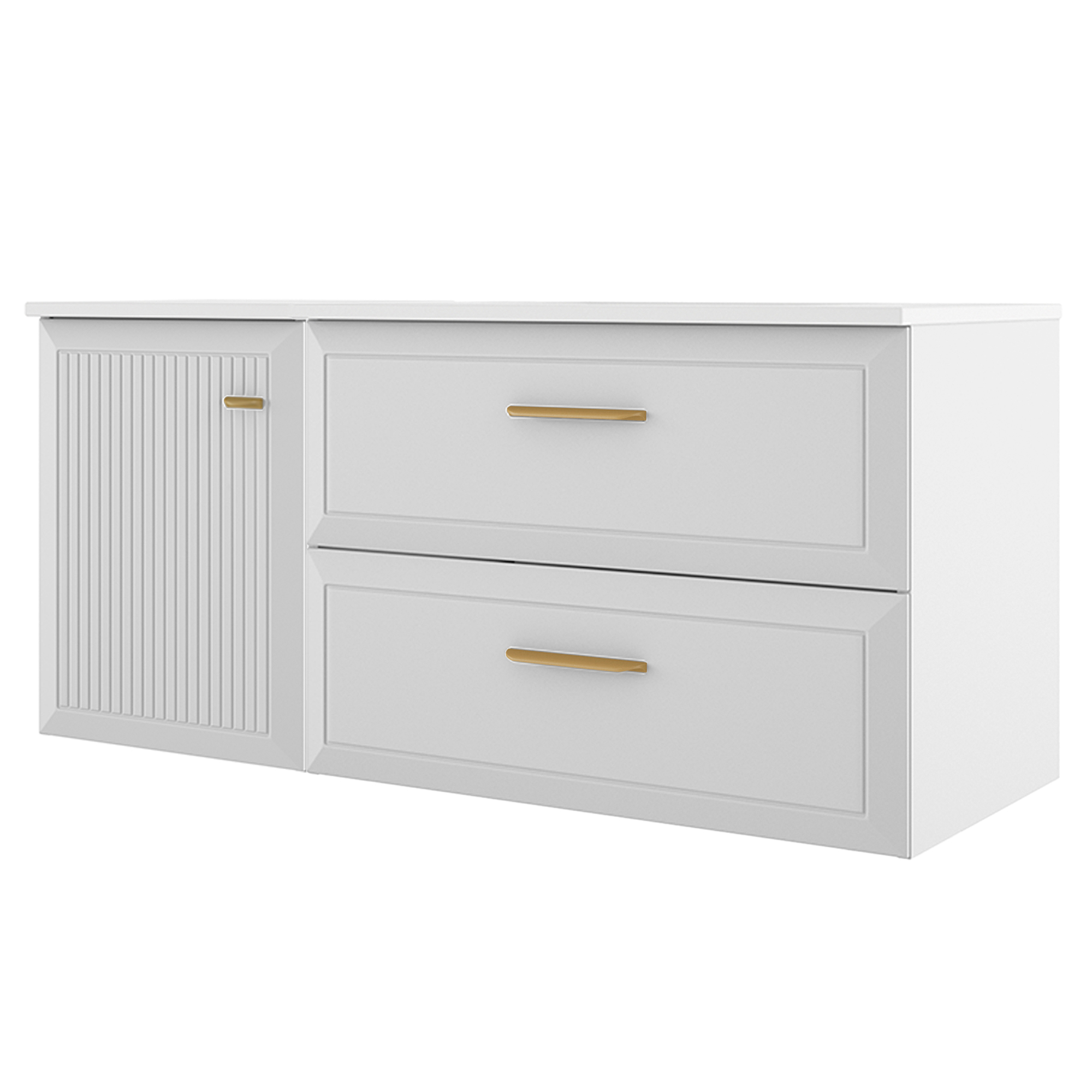 Servantskap Gold Tandem Hvit Matt 40+80 cm med Servant Hvit Blank